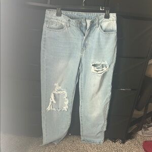 Light Blue Distressed Women's Jeans